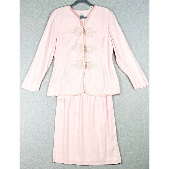 Vintage R&M Richards Dress Suit Womens 14P Blush Mother of the Bride Evening - Picture 2 of 16